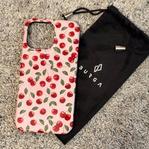 Burga Cherry Pattern Pink Phone Case